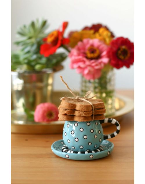 Keramika | Taškiukais išraižytas puodelis