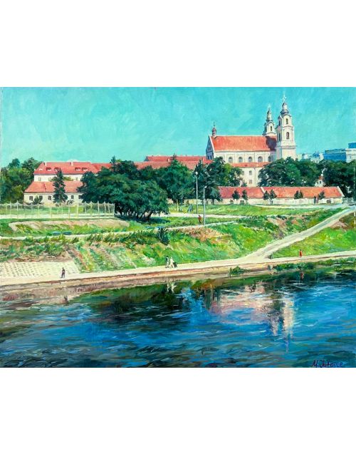 Paveikslas | Aliejinė tapyba | Saulėta diena, Šv.Rapolo bažnyčia, Vilnius