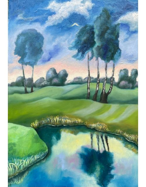 Painting | Oil on canvas | Golf course scenery
