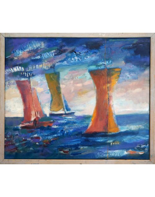 Painting | Oil | Ships sailing