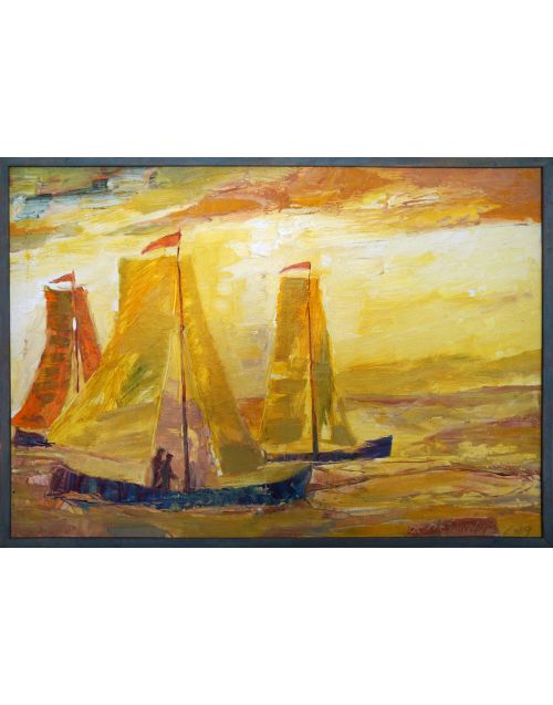 Paveikslas | Aliejinė tapyba | Nidos laivai Kurėnai 